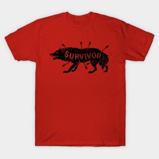 Vintage Wolf Shirt - Survivor - Hipster Rustic Distressed T-Shirt